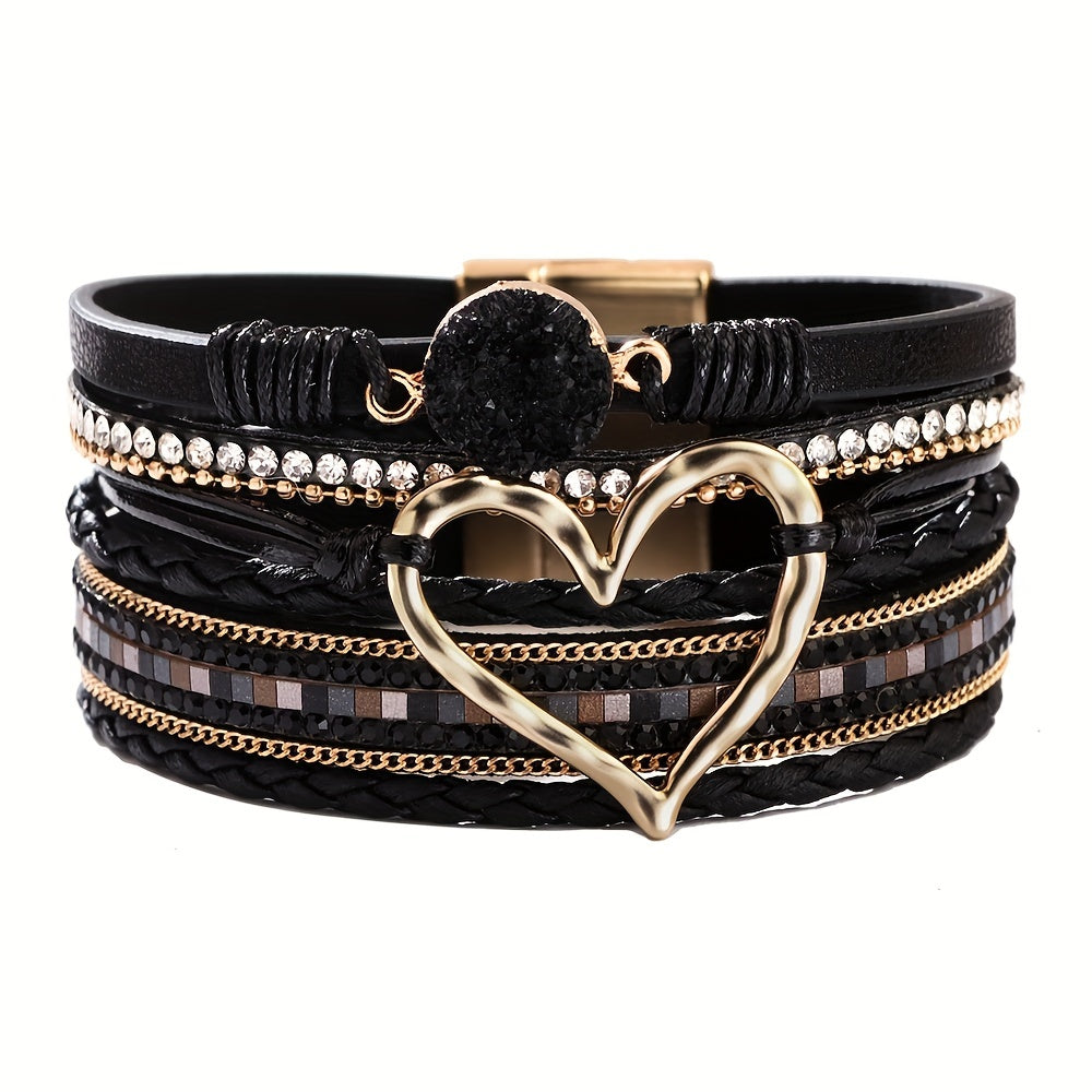 Pulsera Boho Multicapa en Cuero
