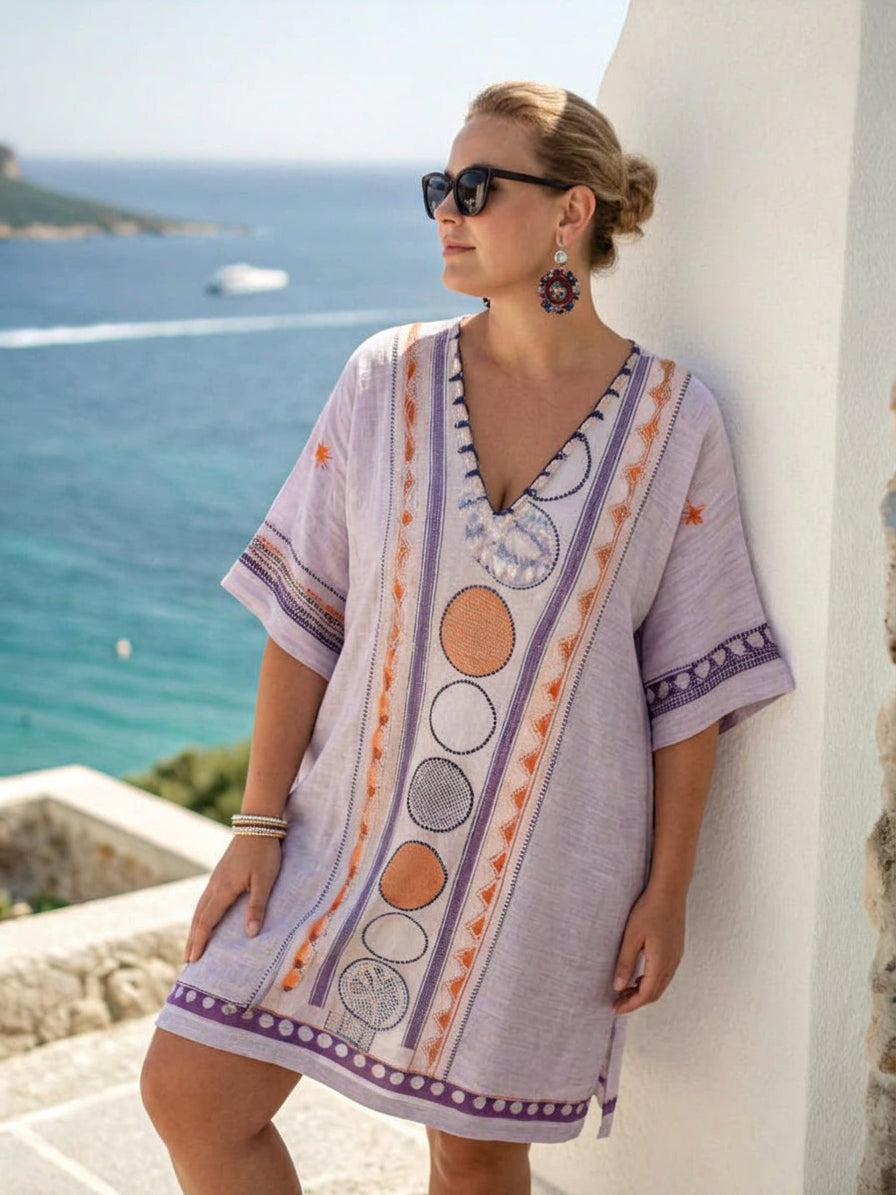 Lavira | Beach Embroidered Mini Dress