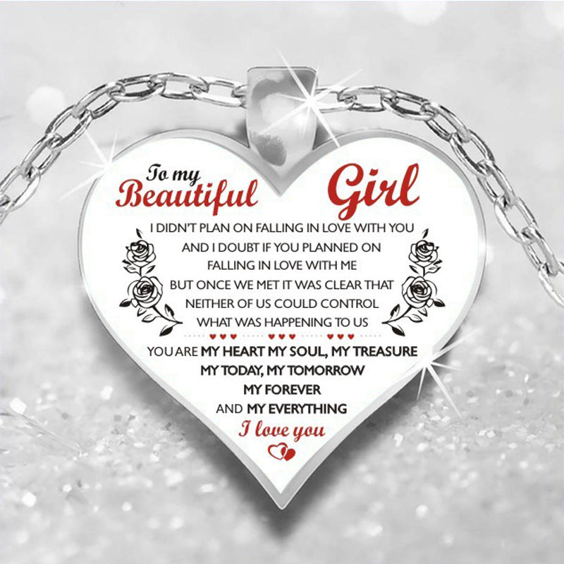 Collar Corazón con Mensaje Grabado