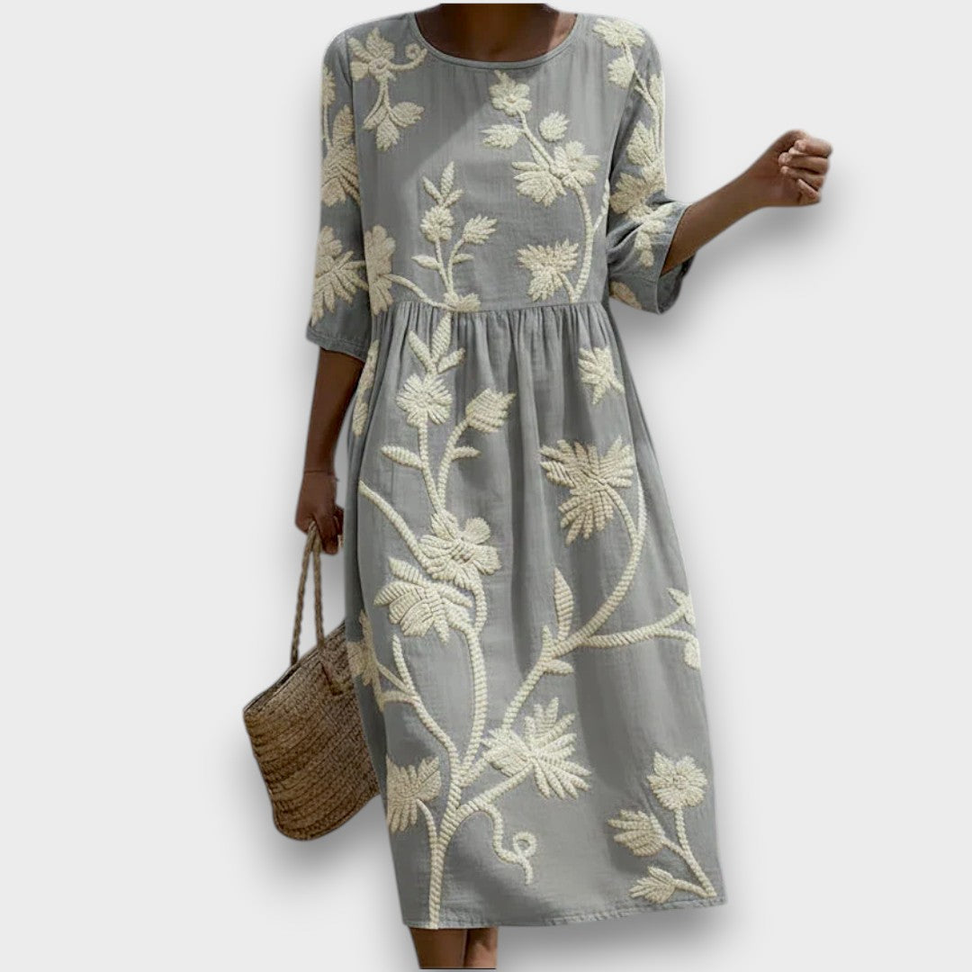 Eira | Abito midi con stampa floreale e vegetale