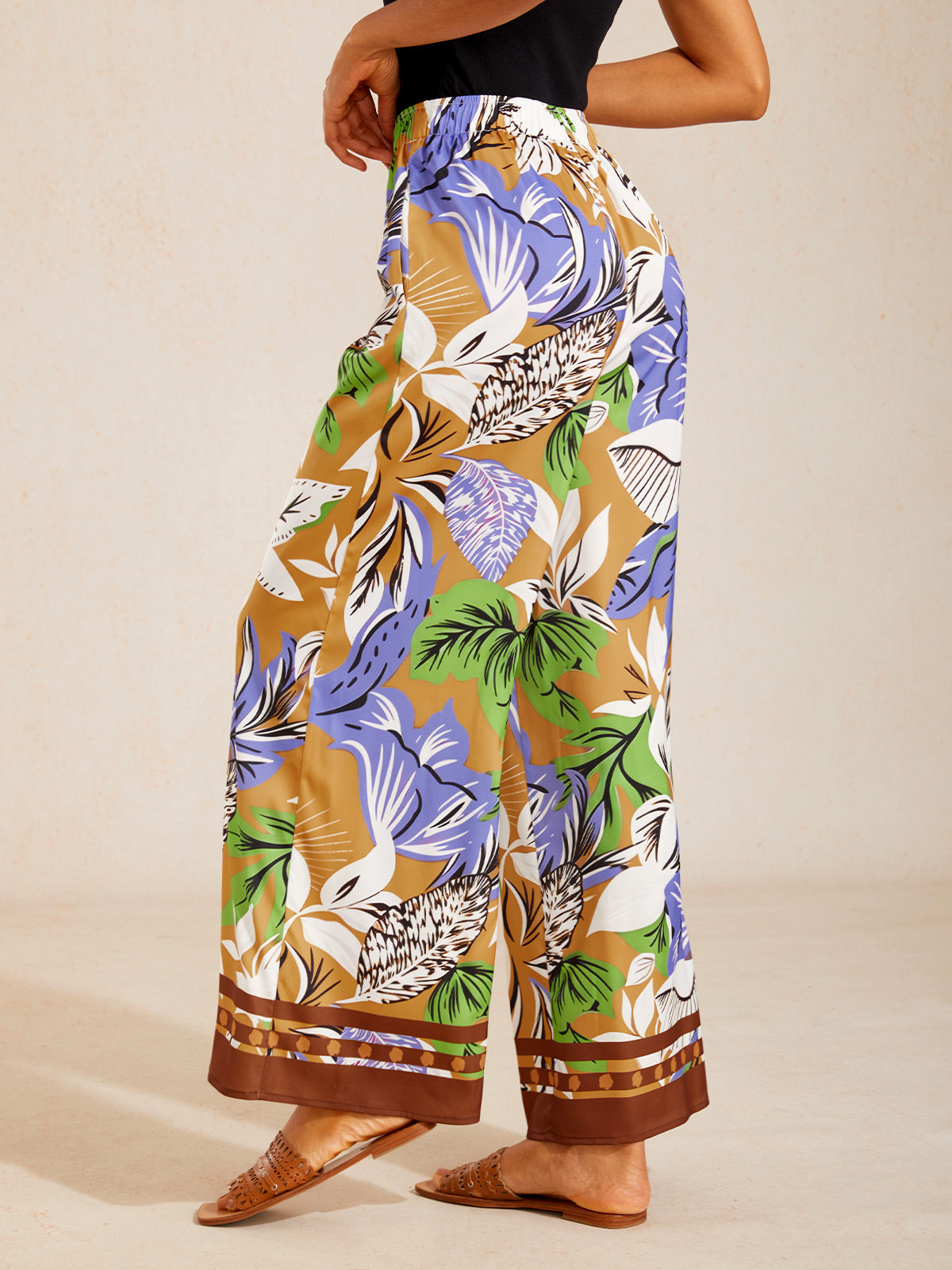 Malva | Pantalón Palazzo de Satén