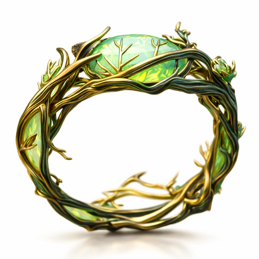 Anillo Floración Verde Intenso