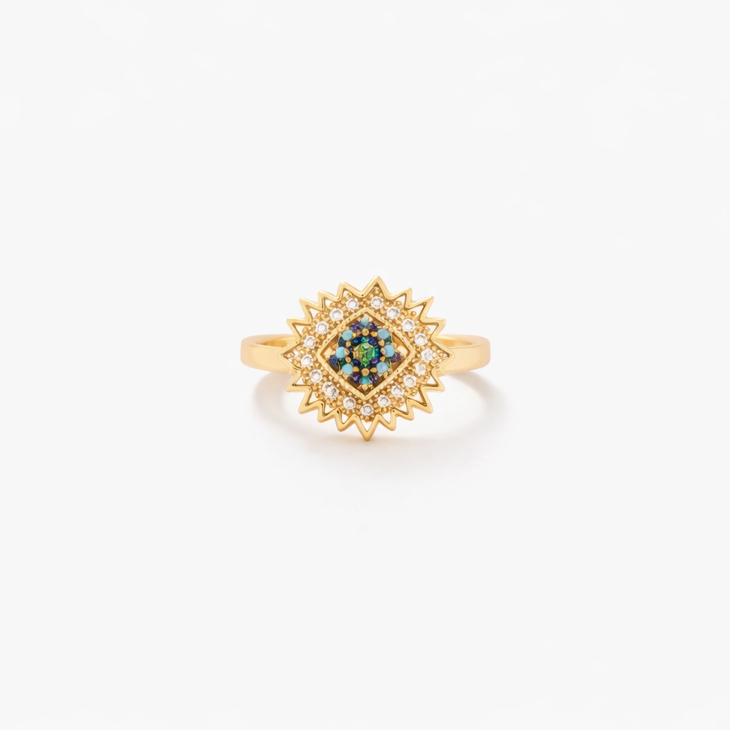 Anillo Giratorio Rayo de Sol Zafiro