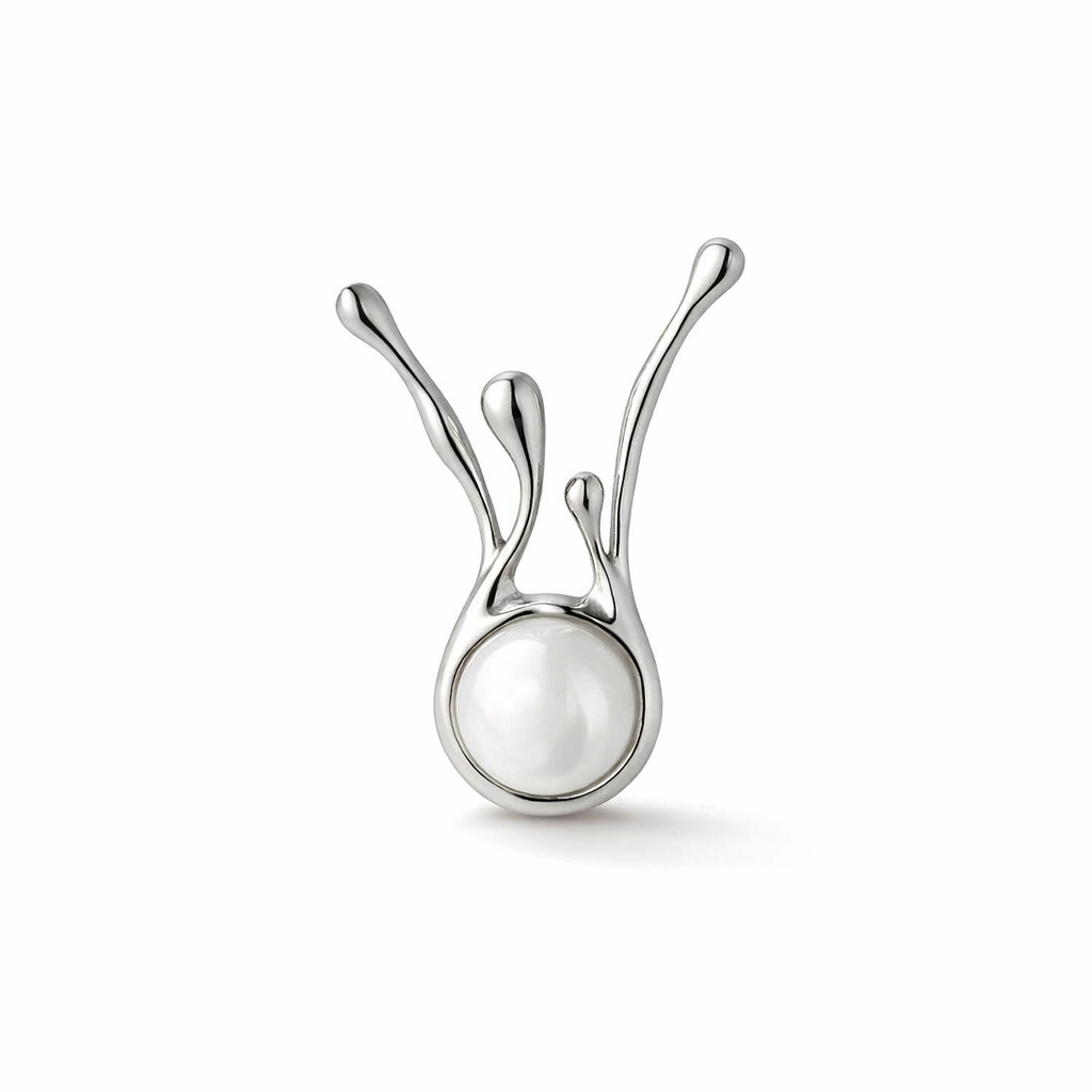 Pendientes Perla Plata Irregular Antigua