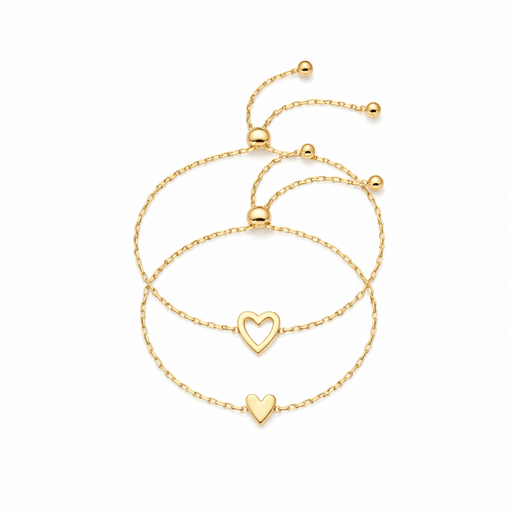 Pulsera Corazón Brillante Oro
