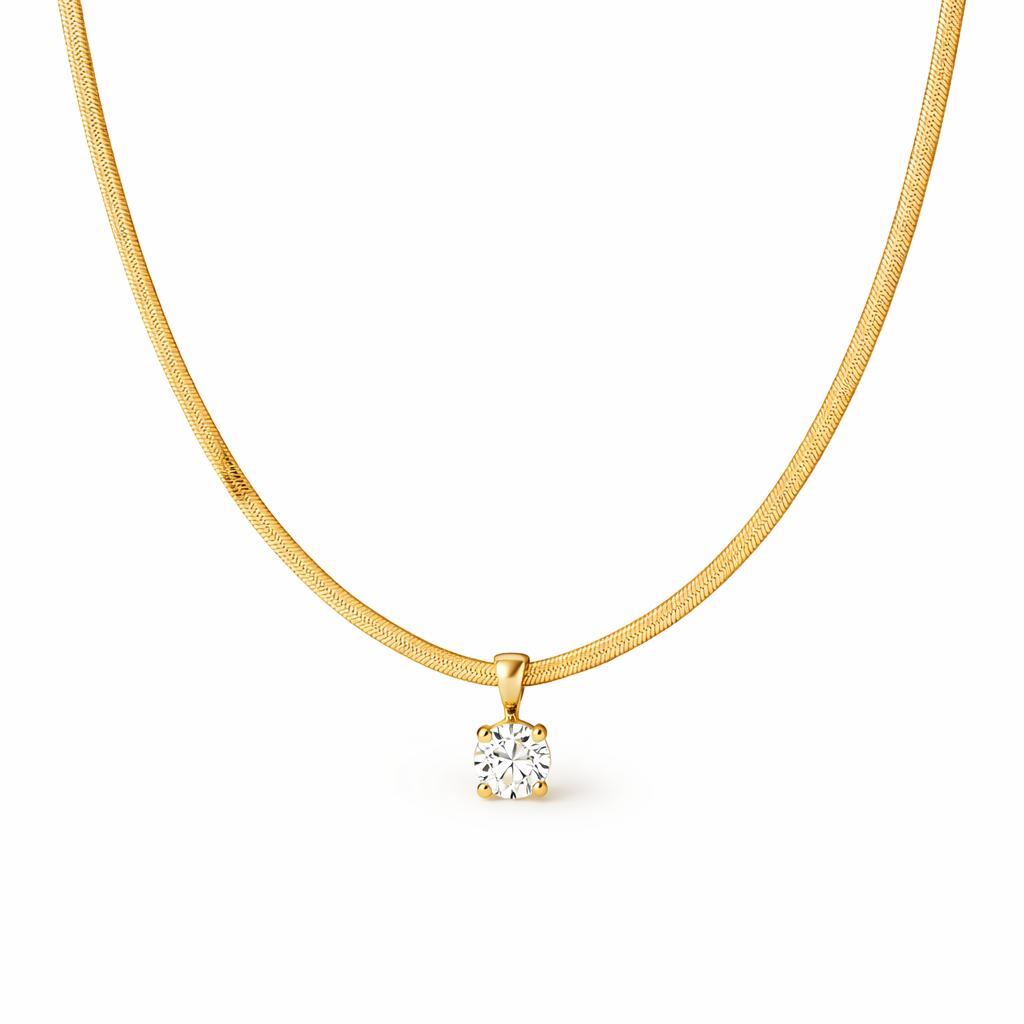 Collar Colgante Strass Elegante Oro