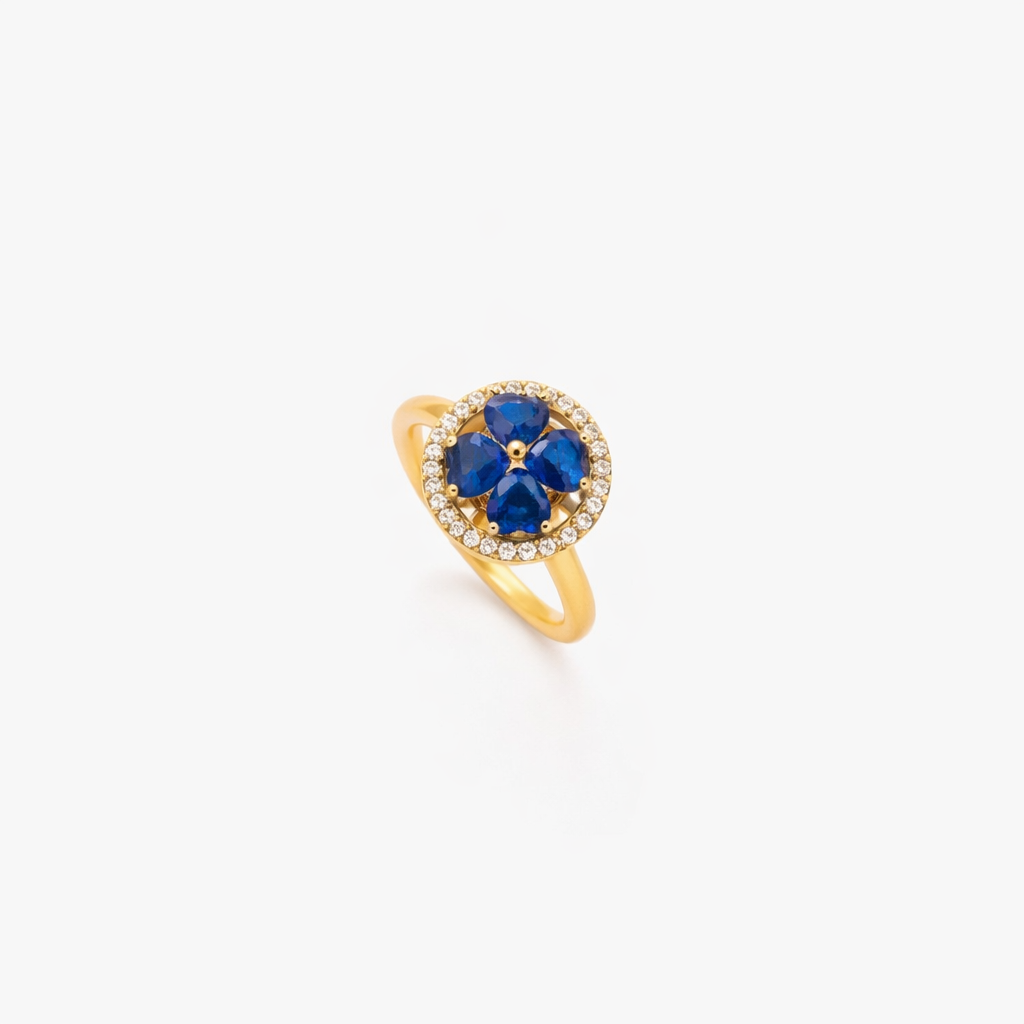 Anillo Giratorio Corazones Zafiro