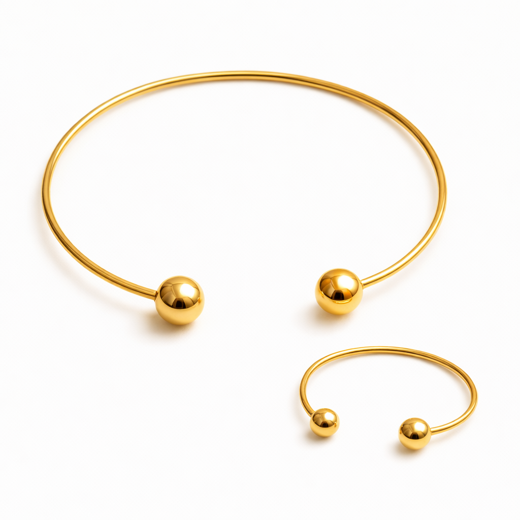 Set Minimalista Gargantilla y Pulsera Brillante