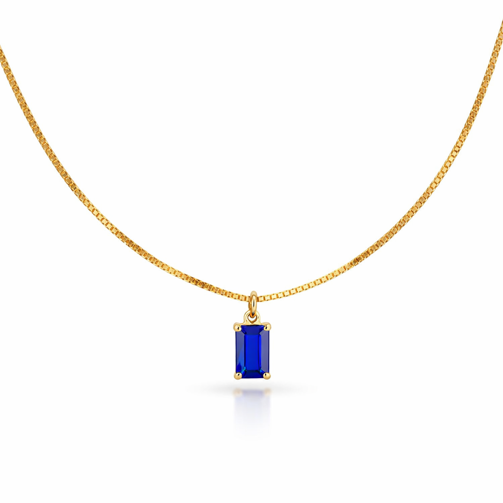 Collar Colgante Zafiro Minimalista