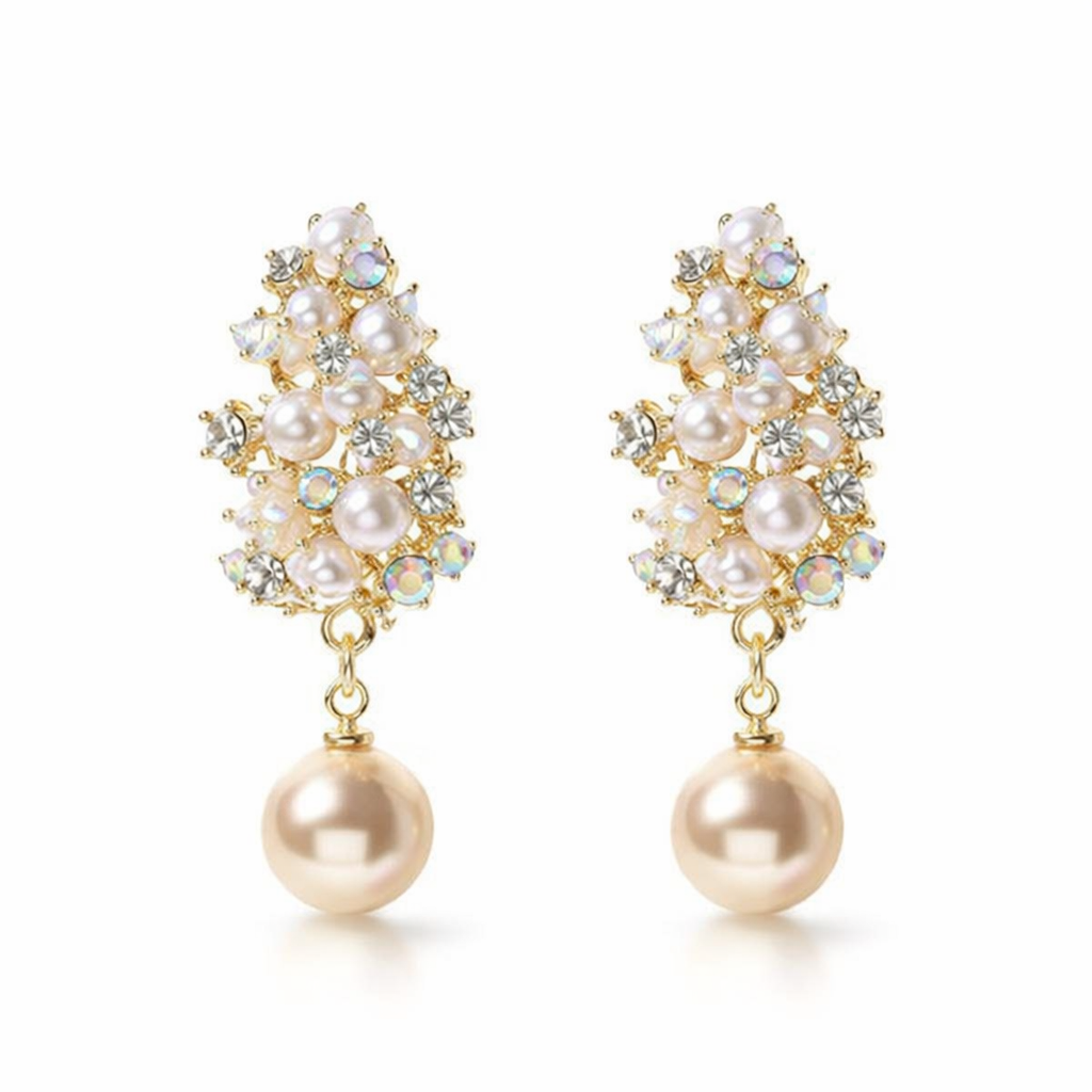 Pendientes Flor y Perla Elegantes