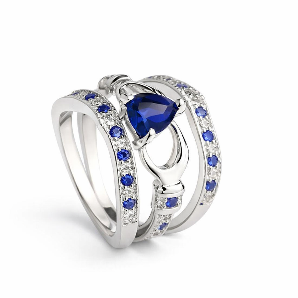 Set de Anillos Azura Lujo Eterno Zafiro