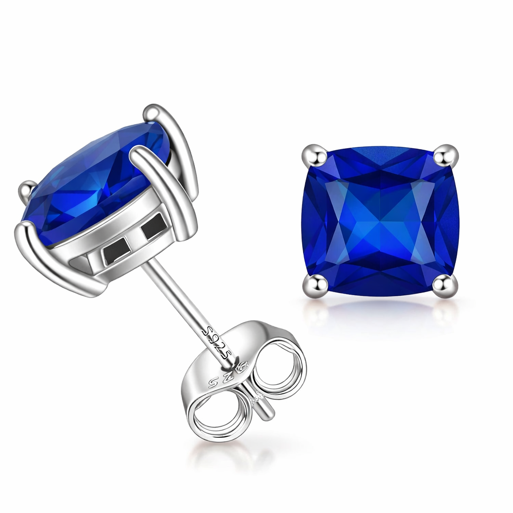 Pendientes Zafiro Talla Princesa Minimalistas