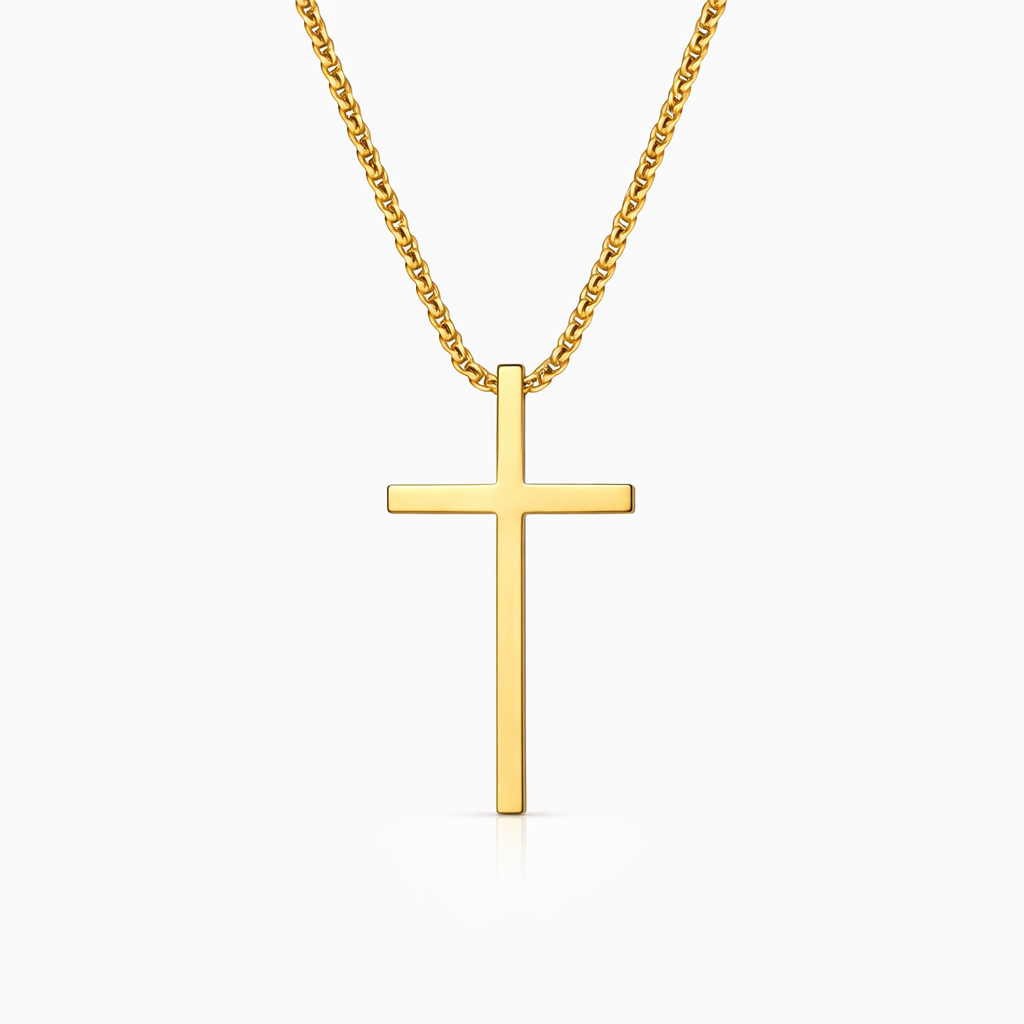 Collar Cruz con Montura Oro