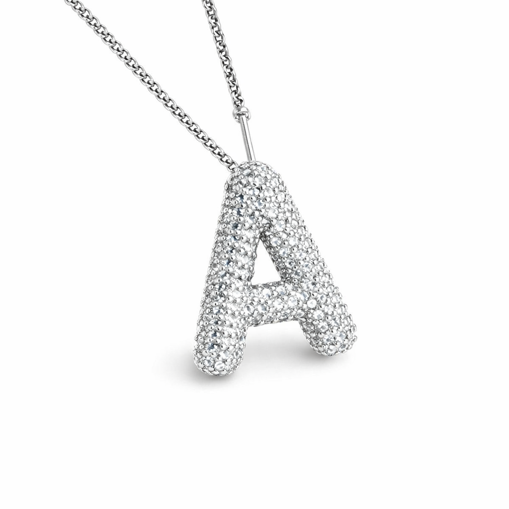 Set de Collares Inicial Burbuja Oro Blanco