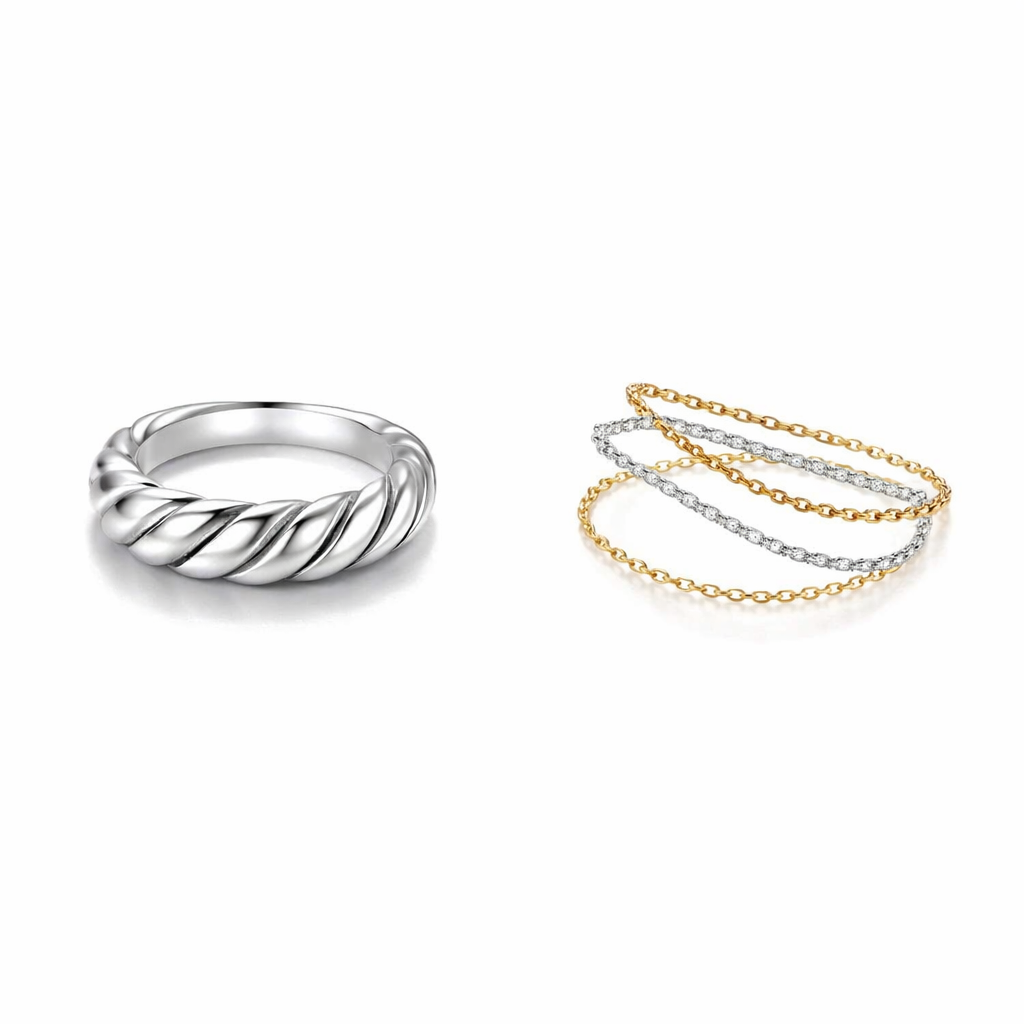 Anillo Croissant Oro Blanco