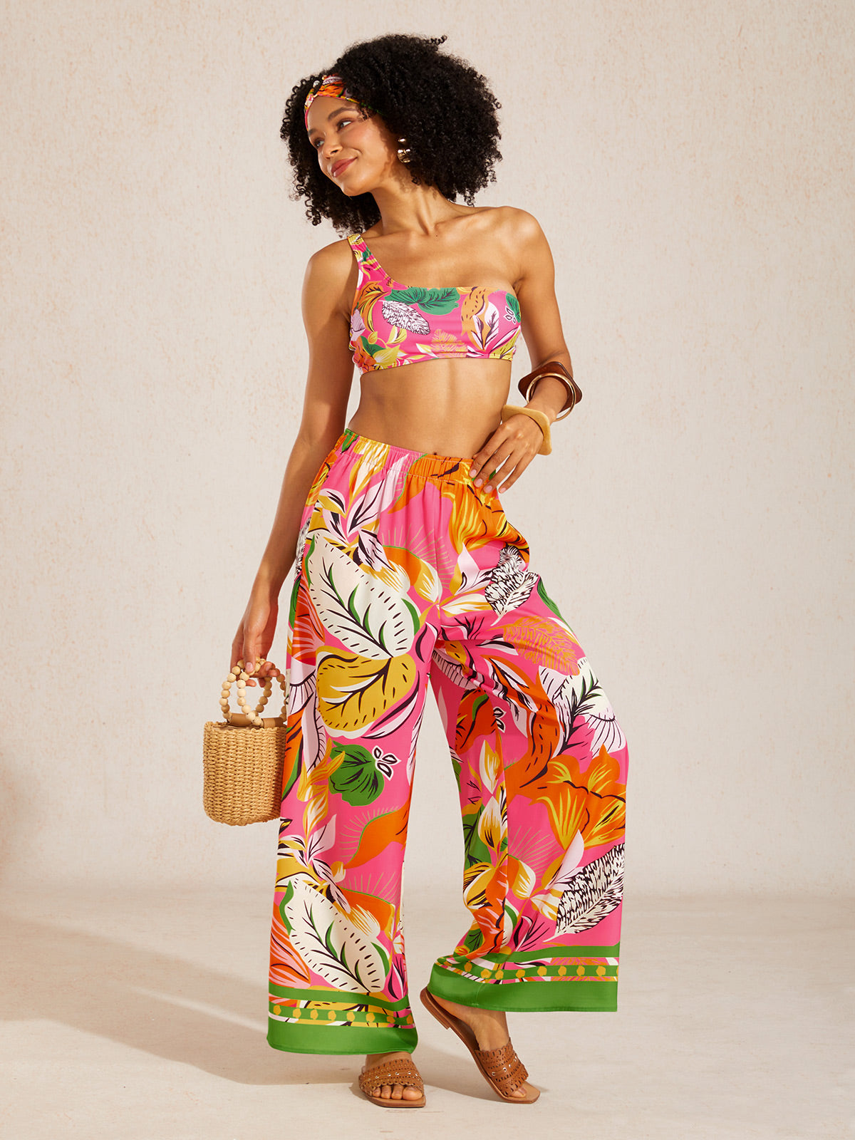Malva | Pantalón Palazzo de Satén