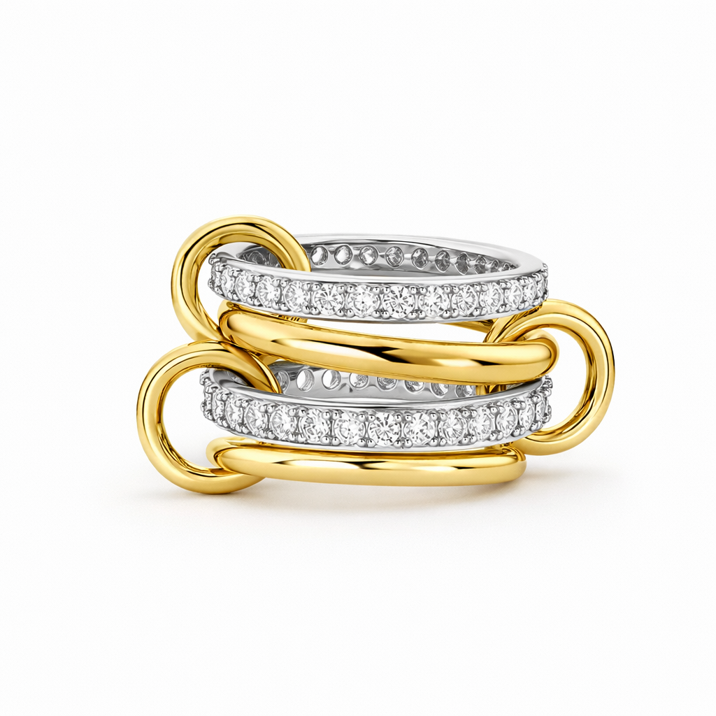 Set de Anillos Apilables Trenzados Oro
