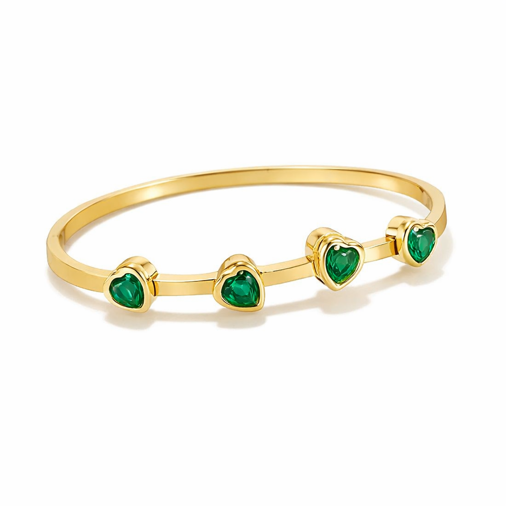 Pulsera Corazones Verdes