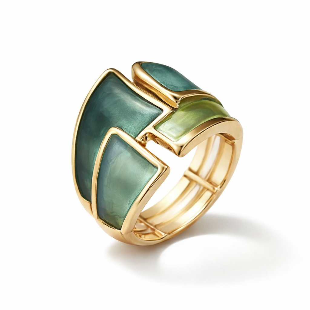 Anillo Brillo de Hoja Oro