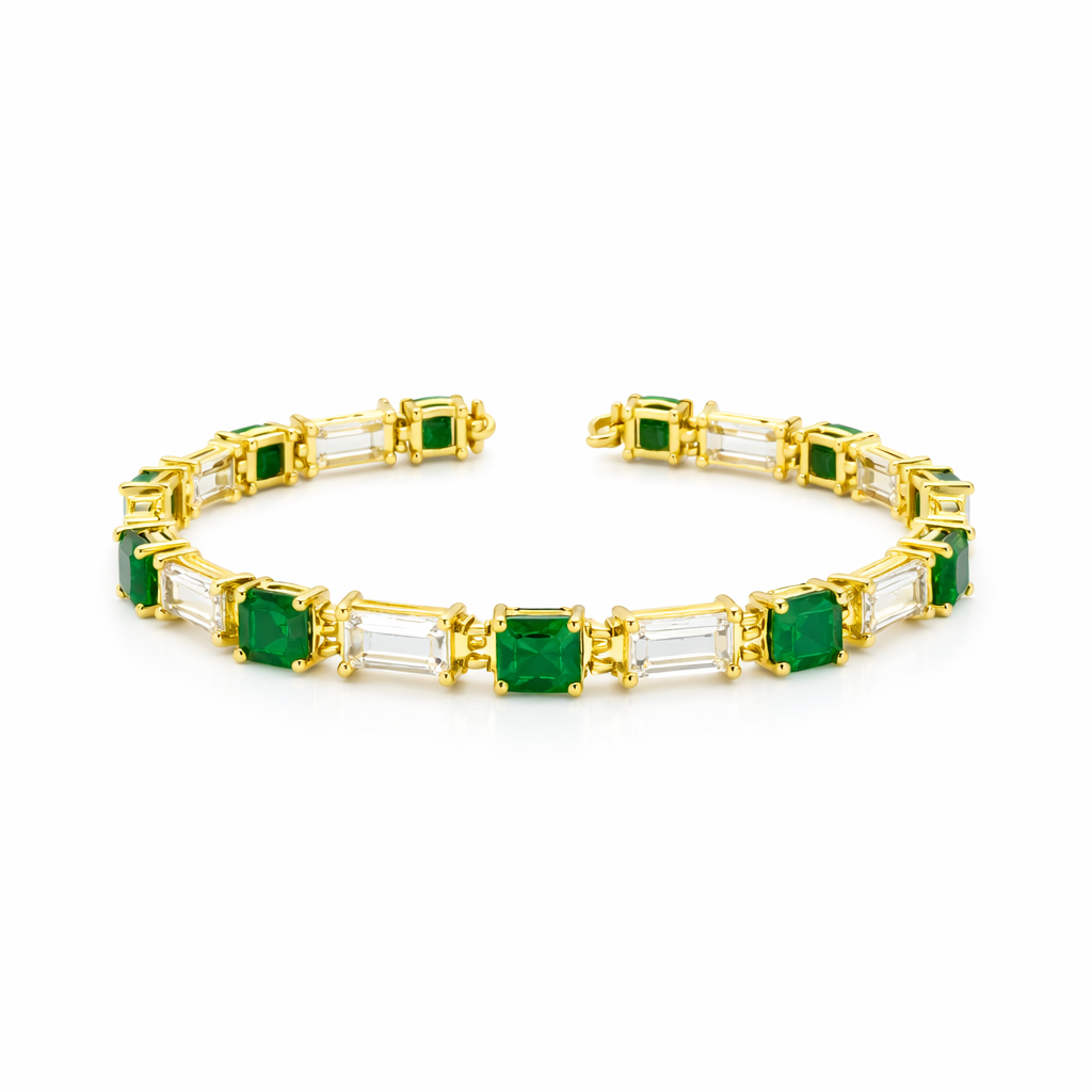 Pulsera Tenis Eslabón Verde
