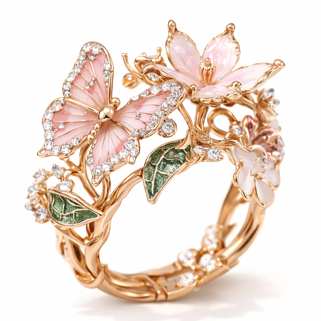 Anillo Circonita Mariposa Brillante