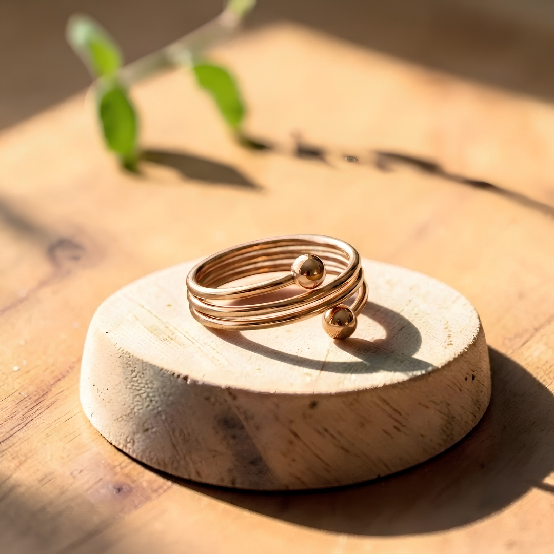 Anillo Sedimento Dorado de Cobre