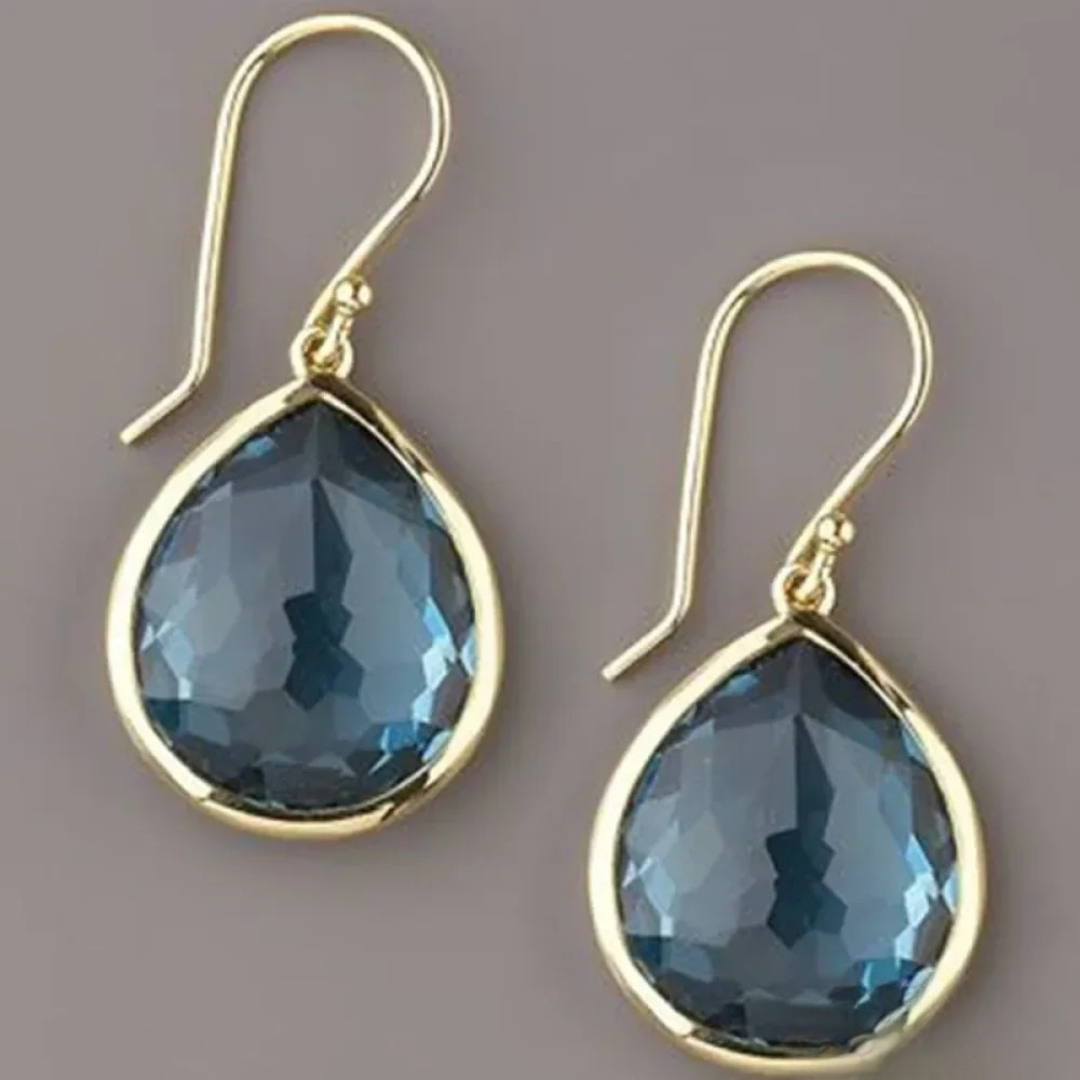 Pendientes Colgantes Retro Cristales Azules