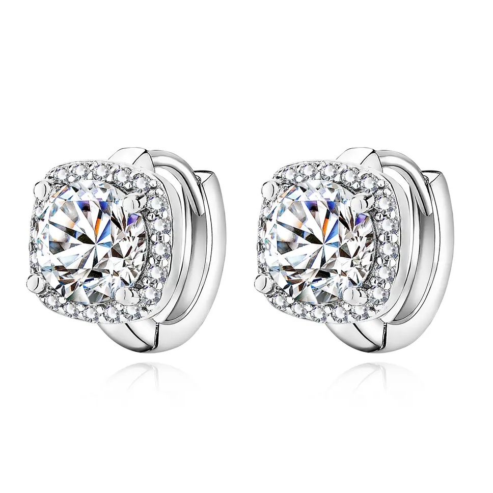 Pendientes Nadine Cuadrados Oro Blanco