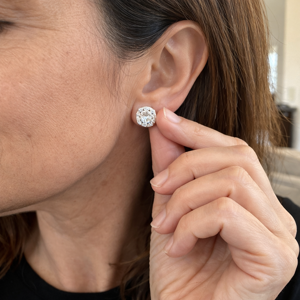 Pendientes Nadine Cuadrados Oro Blanco