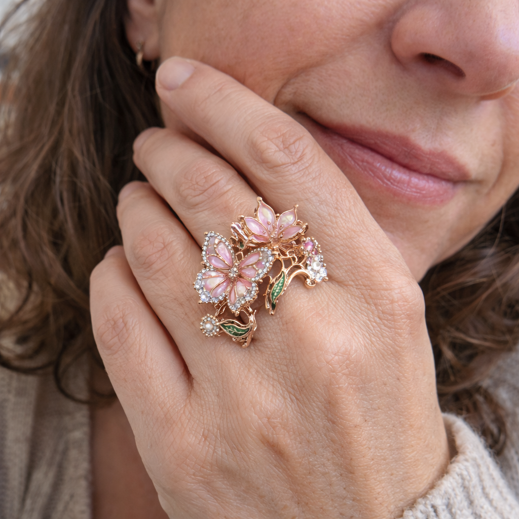 Anillo Circonita Mariposa Brillante