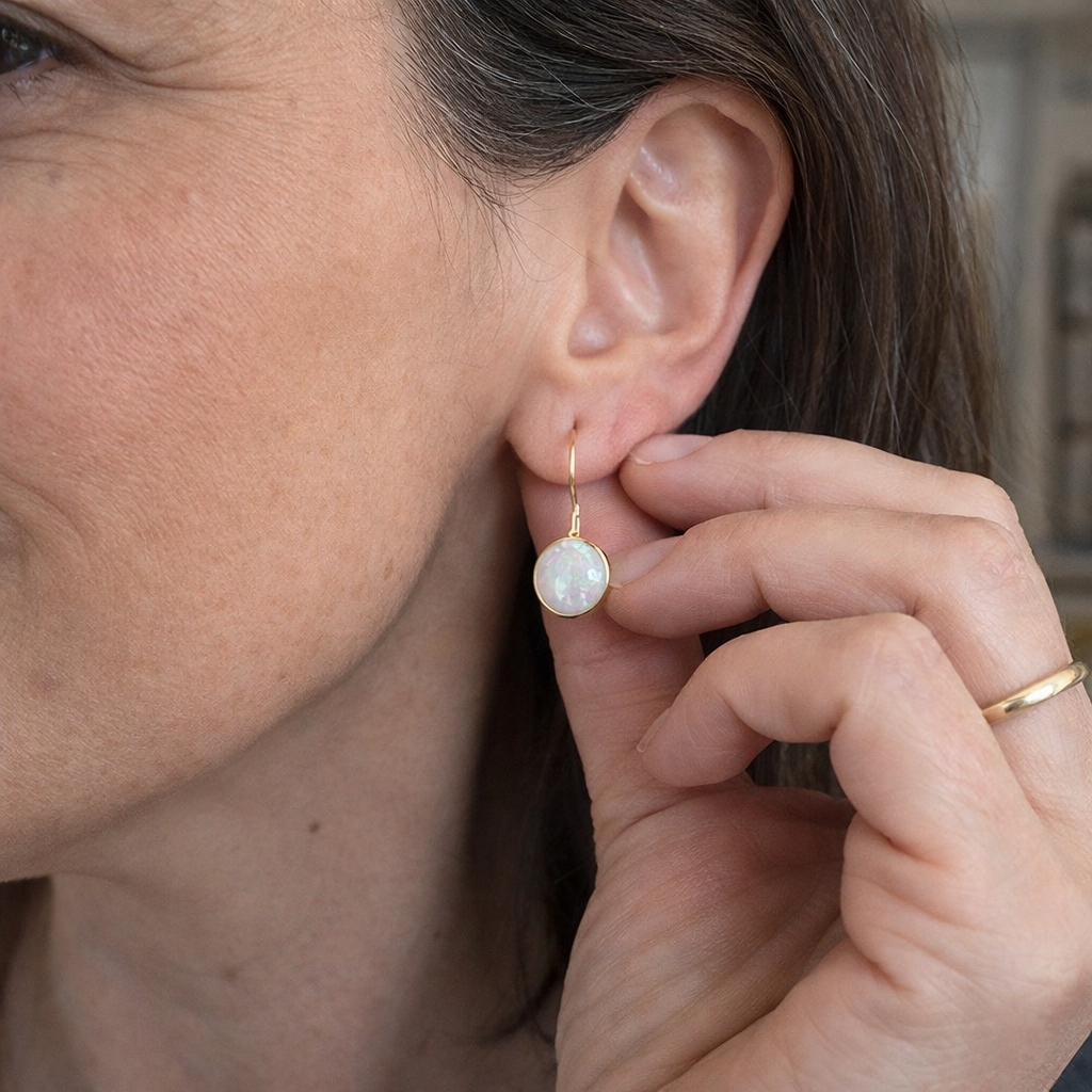 Pendientes Ópalo Brillo Antiguo