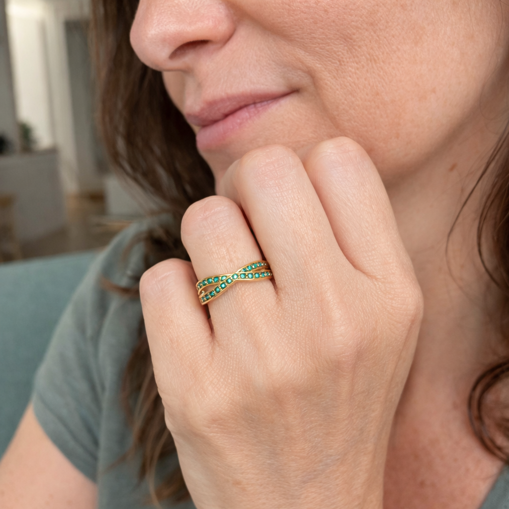 Anillo Flujo Esmeralda