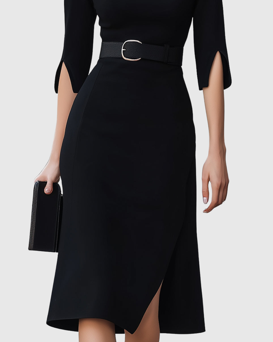 Giorgia | Vestido Midi Clásico de Manga Corta