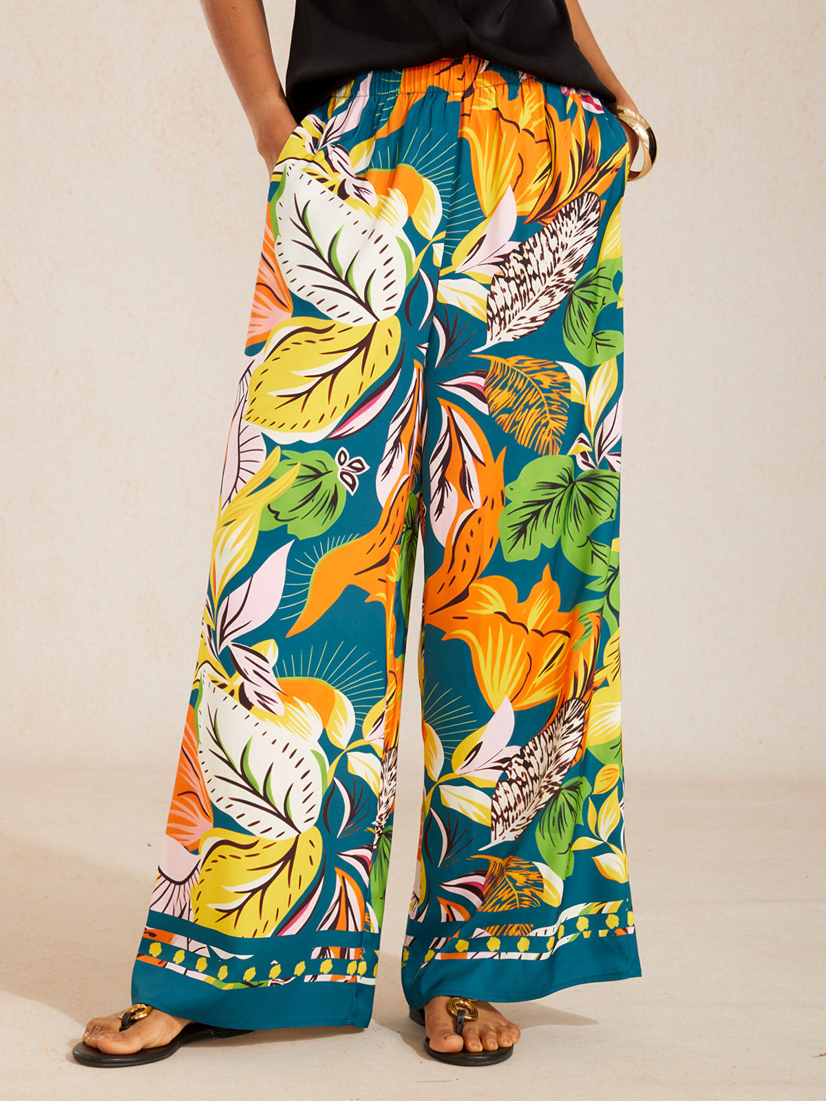 Malva | Pantalón Palazzo de Satén