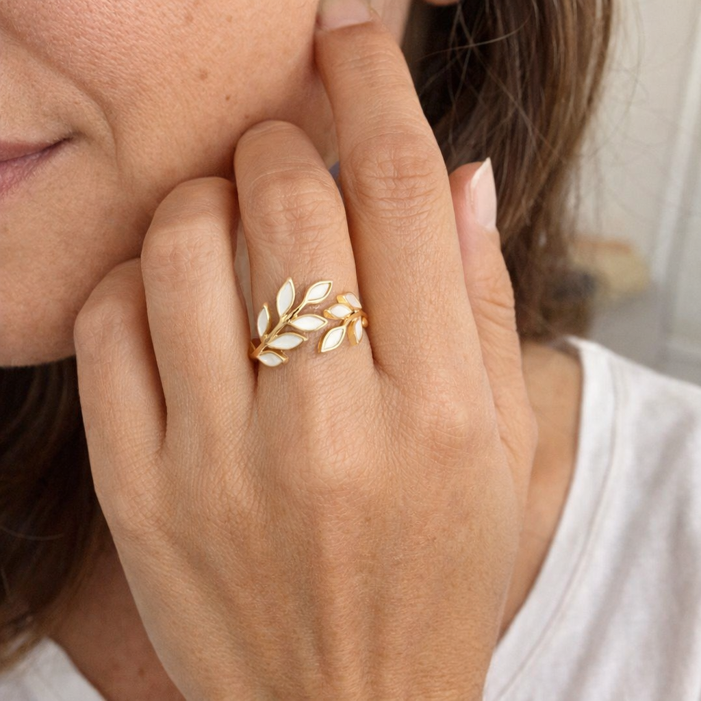 Anillo Neraya Abierto Hoja Delicada