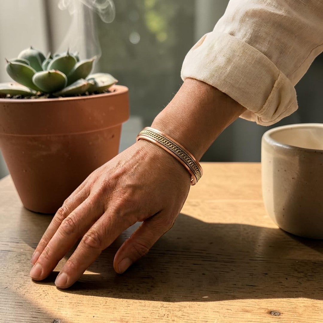 Pulsera Flor Nocturna de Cobre