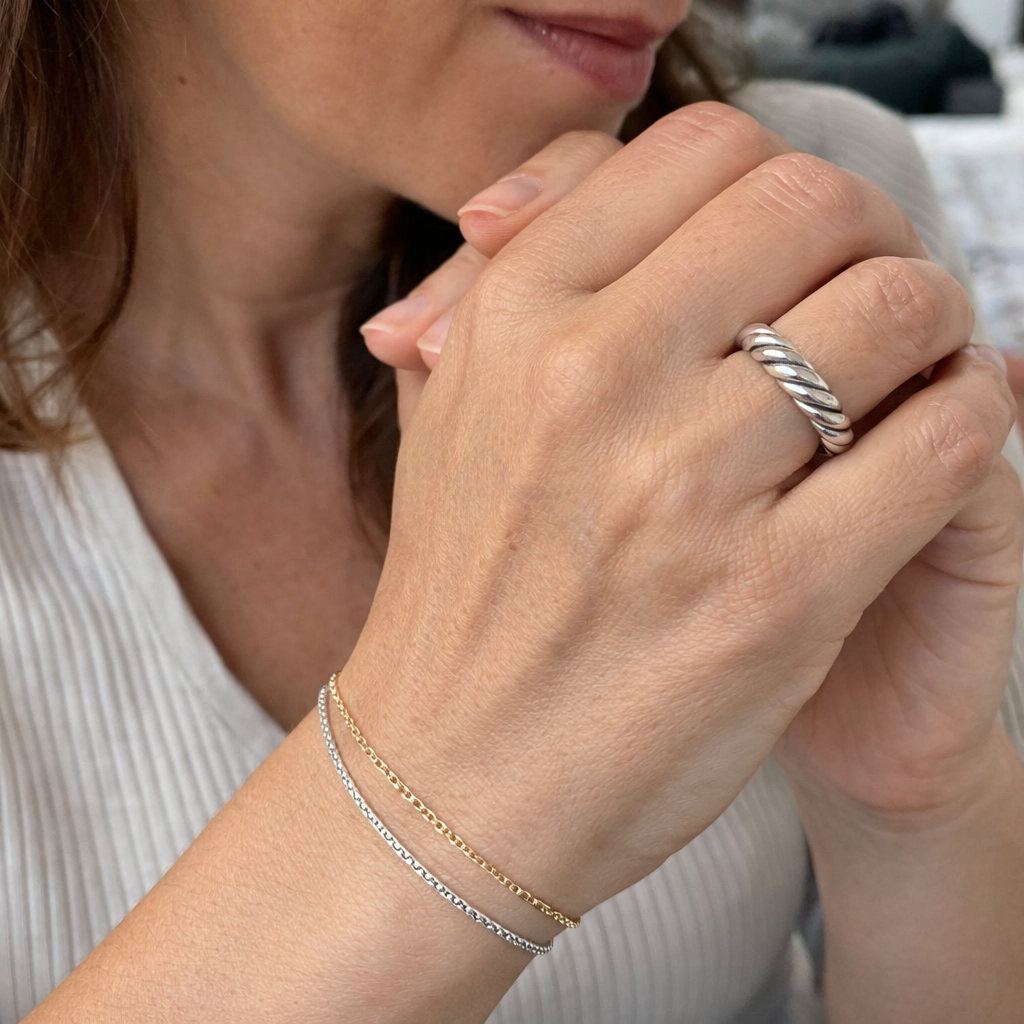 Anillo Croissant Oro Blanco