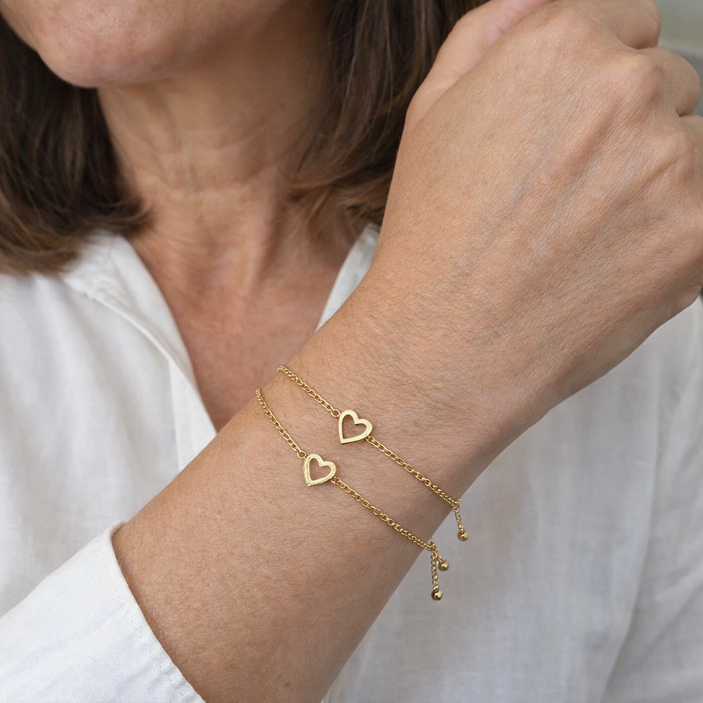 Pulsera Corazón Brillante Oro