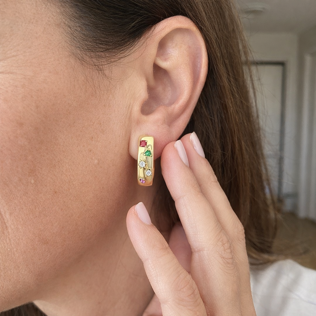 Pendientes Aro Onda de Color