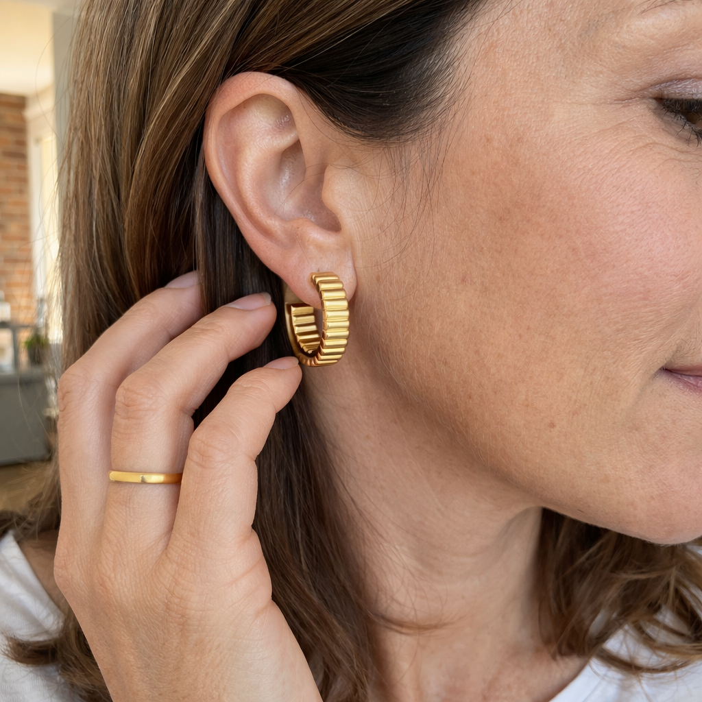 Pendientes Relieve Clásico Oro