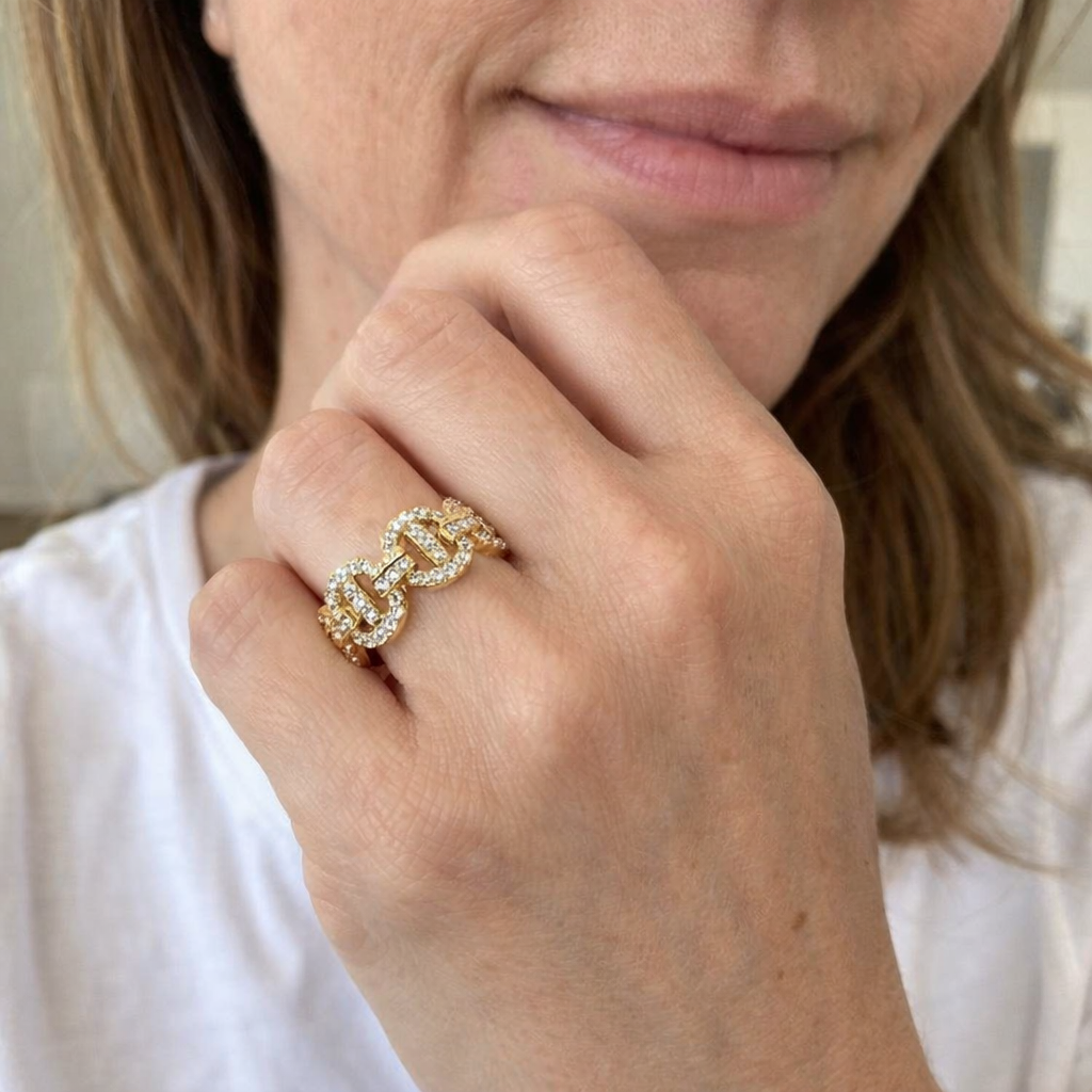 Anillo Isla Marina Oro Blanco