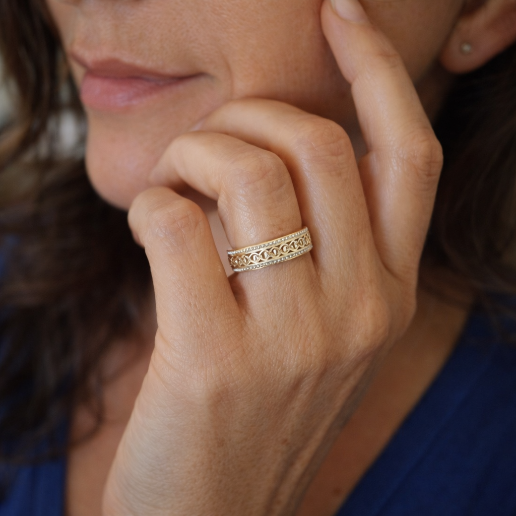 Anillo Oro Calado Brillante