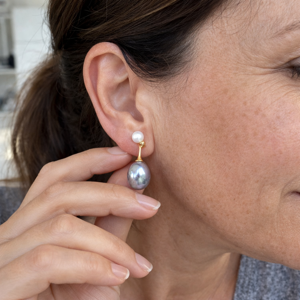 Pendientes Perla Lila Exquisitos
