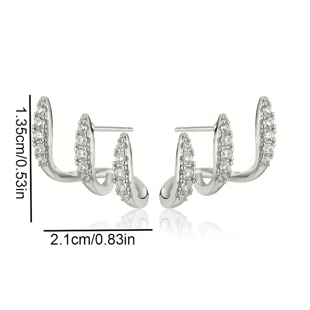 Pendientes Elegantes Strass Tres Garras