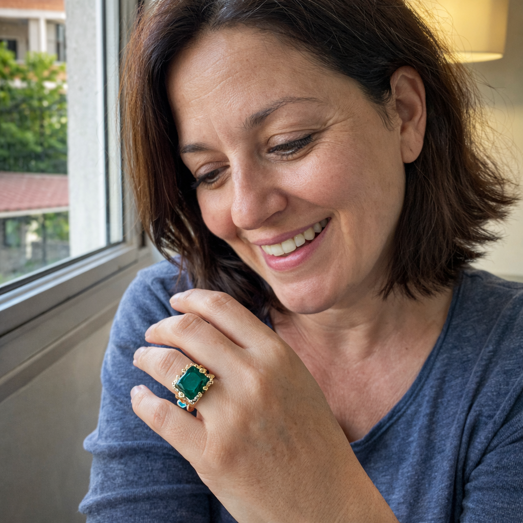 Anillo Averine Virdara Esmeralda