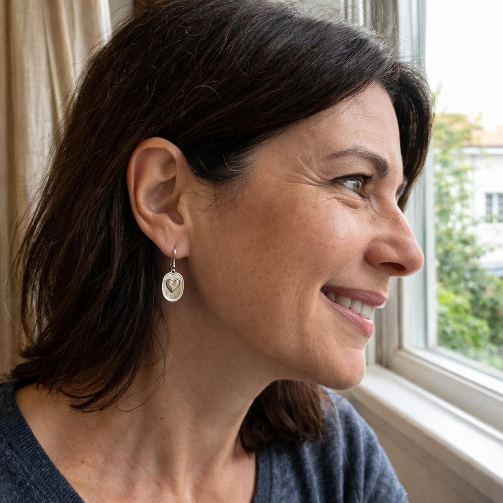 Pendientes Encaje de Corazón Dorados