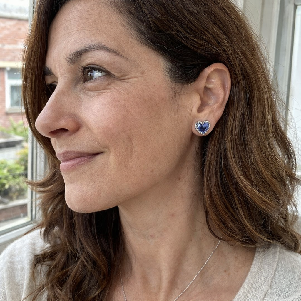 Pendientes Corazón Zafiro