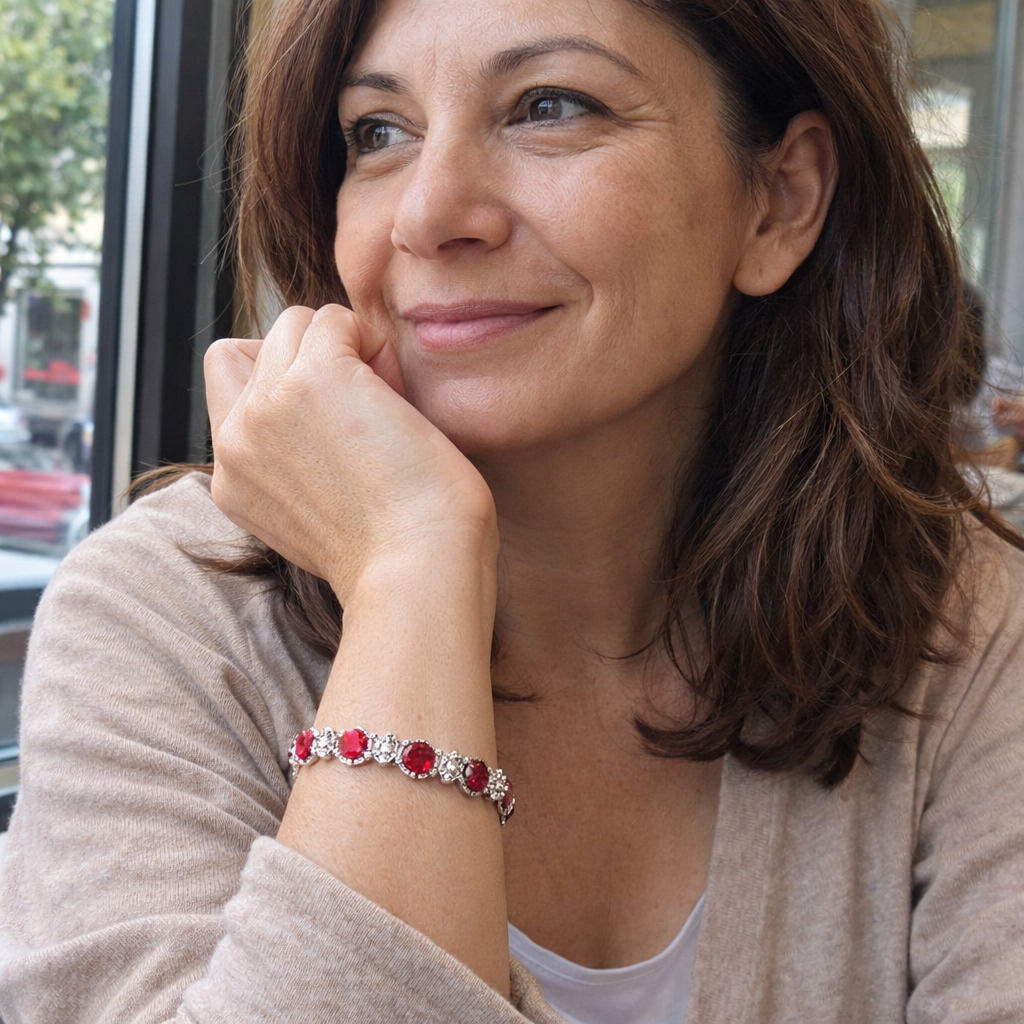 Pulsera Tenis Vid Rubí