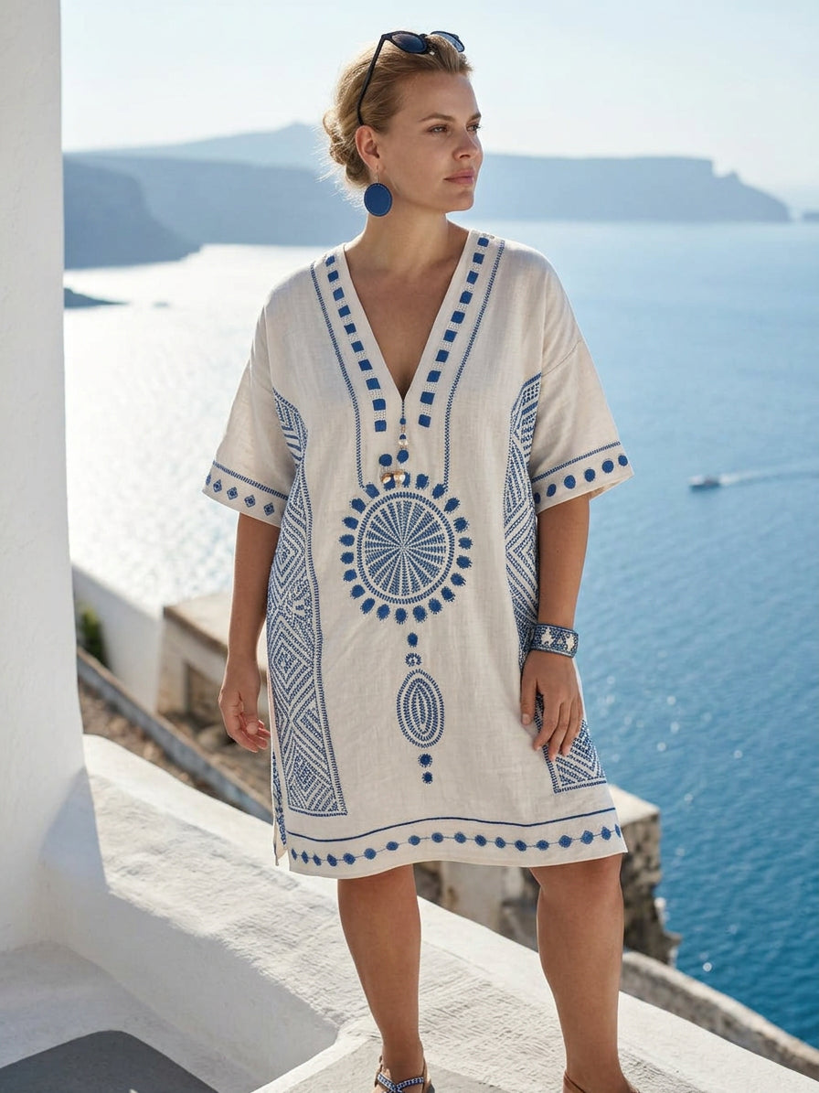 Aveline | Vestido Mini Bordado Playero