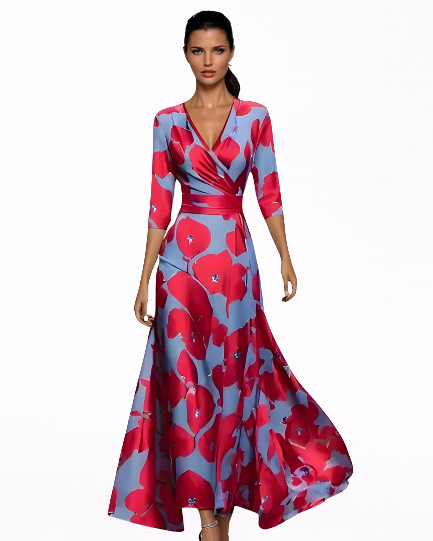 Georgina| Elegant Long Floral Dress